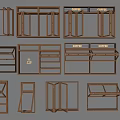 Folding windows Coffee shops Folding windows sliding windows casement windows 3d model
