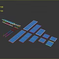 Computer Solar Power Accessory With Blue Panels And Metal Support Structure 3d model