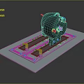 Mechanical Equipment With Black Main Body Mounted On Metal Plate Featuring Slide Rails And Fasteners