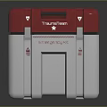 Red And White Medical Transport Container With Secure Handle For Medical Supplies Storage