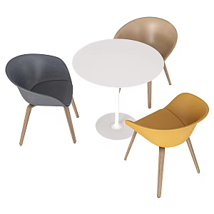 Nordic leisure chair combination 3d model