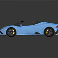Blue Convertible Sports Car With Yellow Interior And Sleek Exterior Design