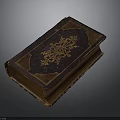 Intricately Carved Antique Book Cover With Ornate Gold Patterns And Leather Binding