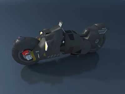 Futuristic Black Motorcycle With Yellow Headlights And Modern Sleek Body Design 3d model