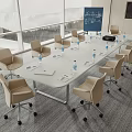 Modern Conference Table and Chair Conference Table and Chair Combination 3d model
