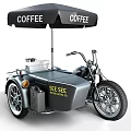 SEE SEE Motor Coffee Cart With Black Coffee Umbrella And Tricycle Design