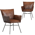 Modern Leather Retro Single Chair 3d model