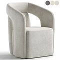Modern Light Gray Upholstered Accent Chair With Curved Armrest And Comfortable Seat