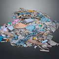 Pile of Mixed Waste Including Plastic Paper Wood And Metal Pieces