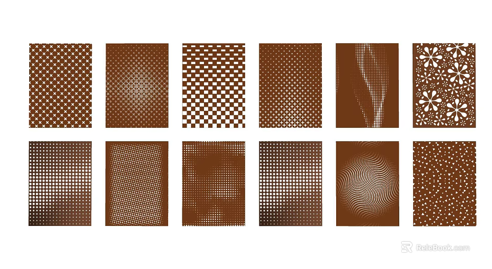 Brown Geometric Patterns Collection With Various Abstract Textures And Designs 3d model