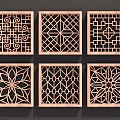 Square Hollow Pane Flower Window 02 3d model