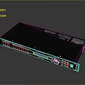 Black Rackmount Computer Device With Multiple Ports Control Panel LCD Display And Indicator Lights 3d model