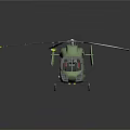 Modern Green Helicopter Design With Rotor Blades Yellow Tips And Cockpit