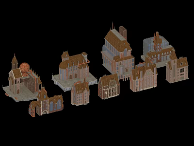 European Architecture Steampunk Architecture 3d model