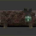 Industrial Equipment Rusty Recycled Oil Storage Tank With Metal Support Stand