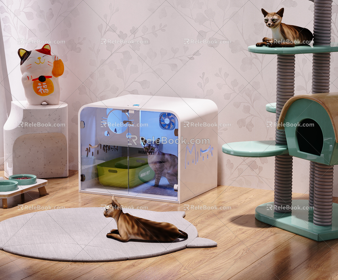 Modern Pet Room Cat Pet Room 3d model