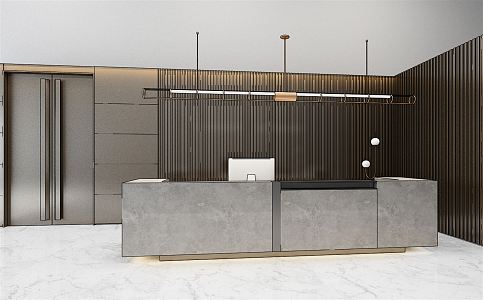 Modern reception desk Chandelier reception desk 3d model