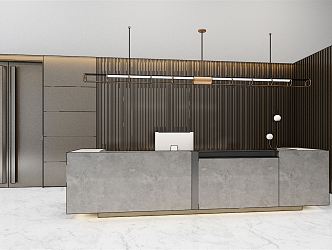 Modern reception desk Chandelier reception desk 3d model