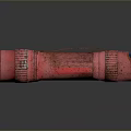 Red Flashlight Design With Textured Surface Lanyard Hole And Bottom Logo