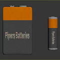 Super Batteries PowerCell Large And Small Black Orange Casing With Logos 3d model