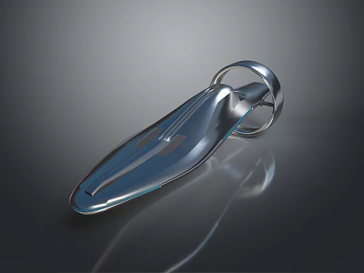 Shiny Metallic Streamlined Object With Smooth Surface And Reflective Loop Design 3d model