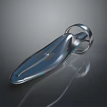 Shiny Metallic Streamlined Object With Smooth Surface And Reflective Loop Design