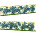 Decorative Living Plant Wall With Yellow Lattice Frame And Blue Foliage