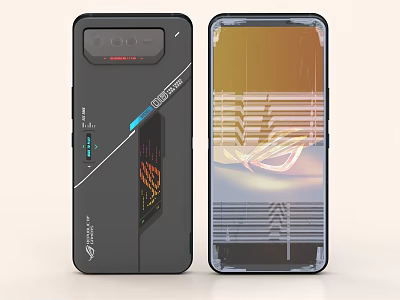 ASUS ROG Gaming Smartphone With Transparent Back And Futuristic Design 3d model