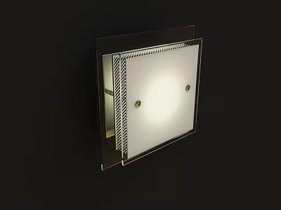 Modern Metal Wall Lamp With Black Frame White Shade Sleek Rectangular Design 3d model