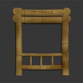 Natural Bamboo Plant Crafted Stool With Simple Structure Wooden Texture And Square Seat