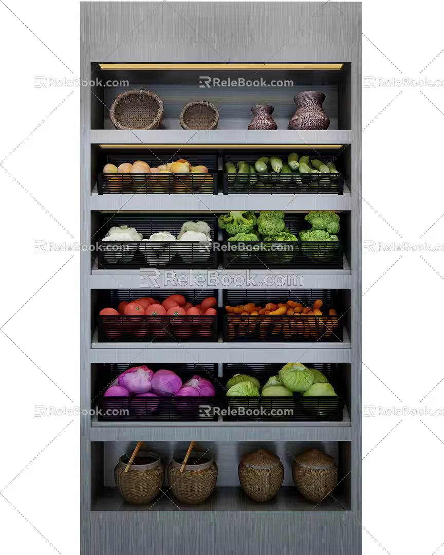Modern Shelf Vegetable Shelf 3d model