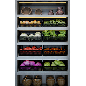 Modern Shelf Vegetable Shelf 3d model