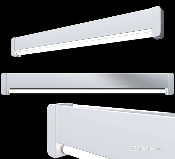 Modern White LED Bar Lights With Slim Design For Home Under Cabinet Illumination 3d model 