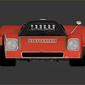 Red Vintage Sports Car With Sleek Design Black Roof And Shiny Finish