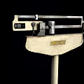 Commercial Equipment Vintage Metal Structure Platform Scales with Square Base Weighing Trays and Pointer Dials