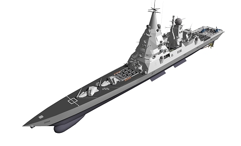 Modern Warship Ship Military Warship Carrier Submarine 3d model