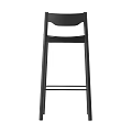 Modern Black Bar Stools With Sleek Backrest And Tall Legs For Kitchen 3d model