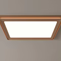 Modern Square Flush Mount Ceiling Light With Copper Frame And White Panel 3d model