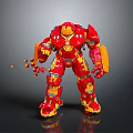 Red Iron Man Mech With Yellow Details Mechanical Arms And Powerful Design