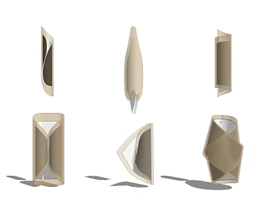 Modern Wall Lamps With Various Geometric Designs And Neutral Tones For Interior Decor 3d model