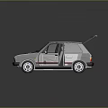White Classic Car With Open Doors Red Stripe And Sporty Wheels Design