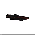 Futuristic Interstellar Spaceship With Red And Black Exterior And Detailed Cosmic Structure