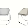 Modern Leisure Chairs With Metal Frame Transparent And Light Colored Seats Backrests