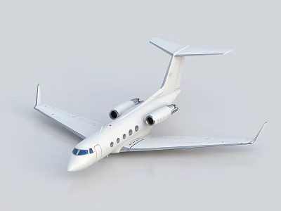White Airliner Model with Two Engines Visible Wings and Tail Small to Medium Size 3d model
