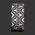 Unique Silver Ring With Black And White Intricate Decorative Patterns 3d model