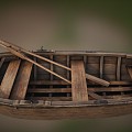 Chinese Wooden Boat Wooden Boat Wooden Rowing Boat 3d model