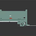 Green Industrial Metal Cutting Machine With White Platform And Mechanical Parts