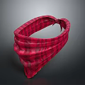 Stylish Red Plaid Bandana With Soft Fabric For Daily Fashion Accessory