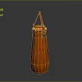 Orange Punching Bag With Top Handle Decorative Beads And Detailed Stitching