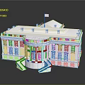 White House Architectural Model With Columns Steps And Flag On Top